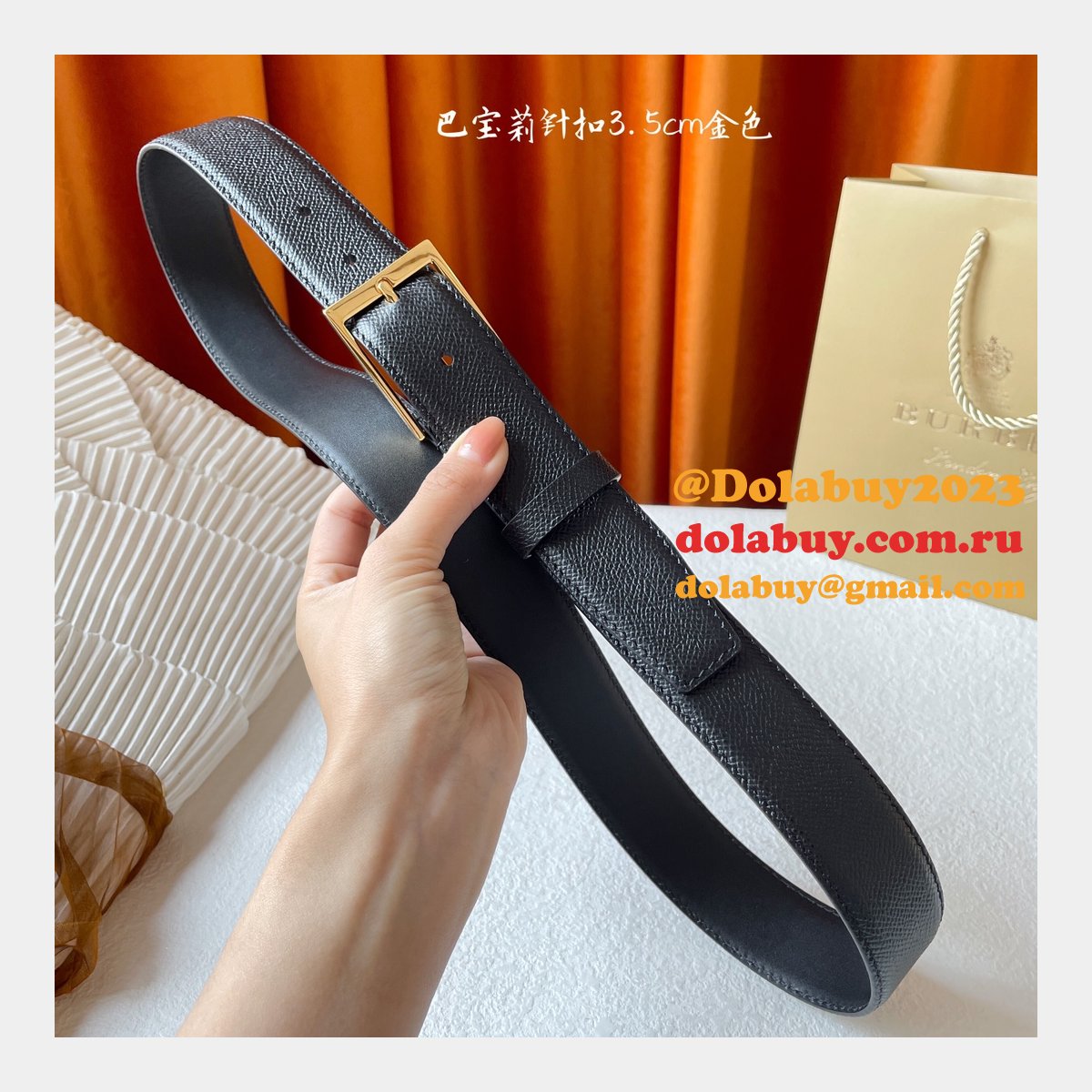 Cheap BURBERRY BELT 1:1 Mirror UK 35MM