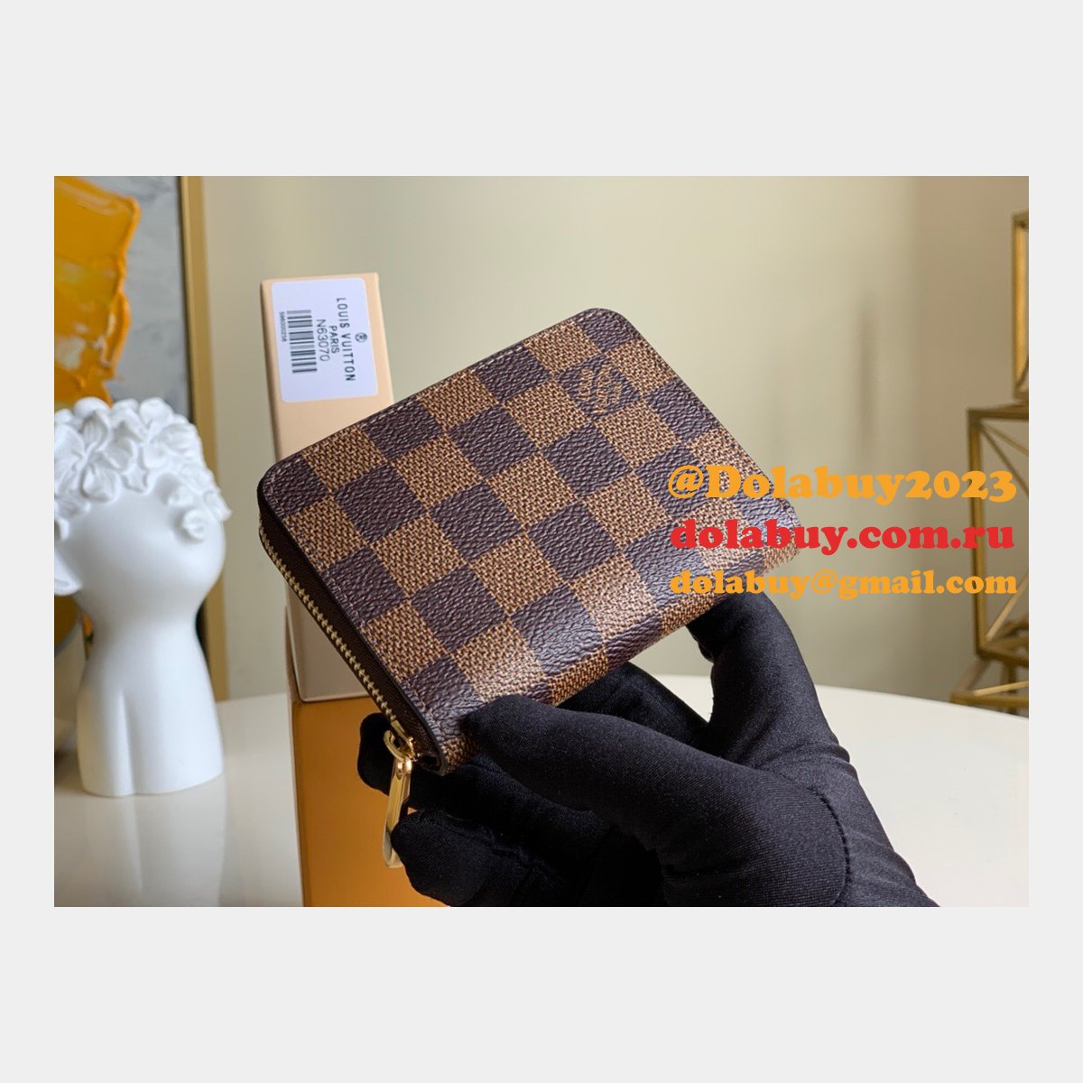 Louis Vuitton Wholesale N63070 Zippy Coin Purse Damier Ebene