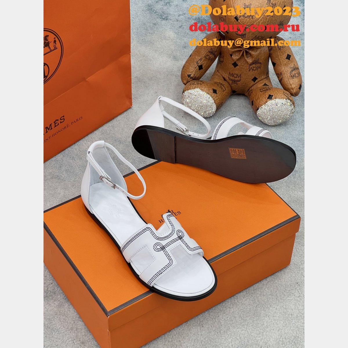 UK Both Wholesale 1:1 Mirror Sandals Retail Hermes Replica Shoes