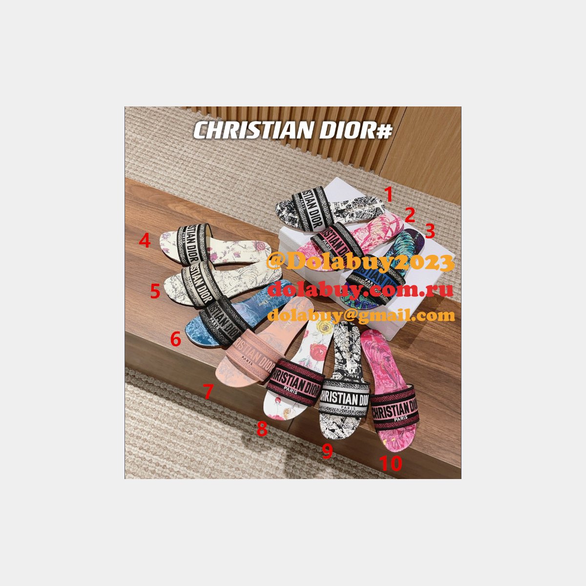 Knockoff AAA+ DIOR DWAY SLIDE DUPLICATE