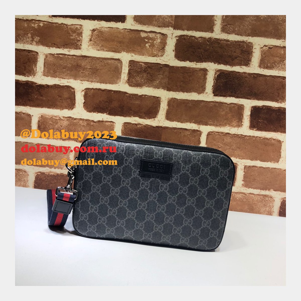 Designer GG Black Mens Top Quality 495562 Gucci Replica Bag