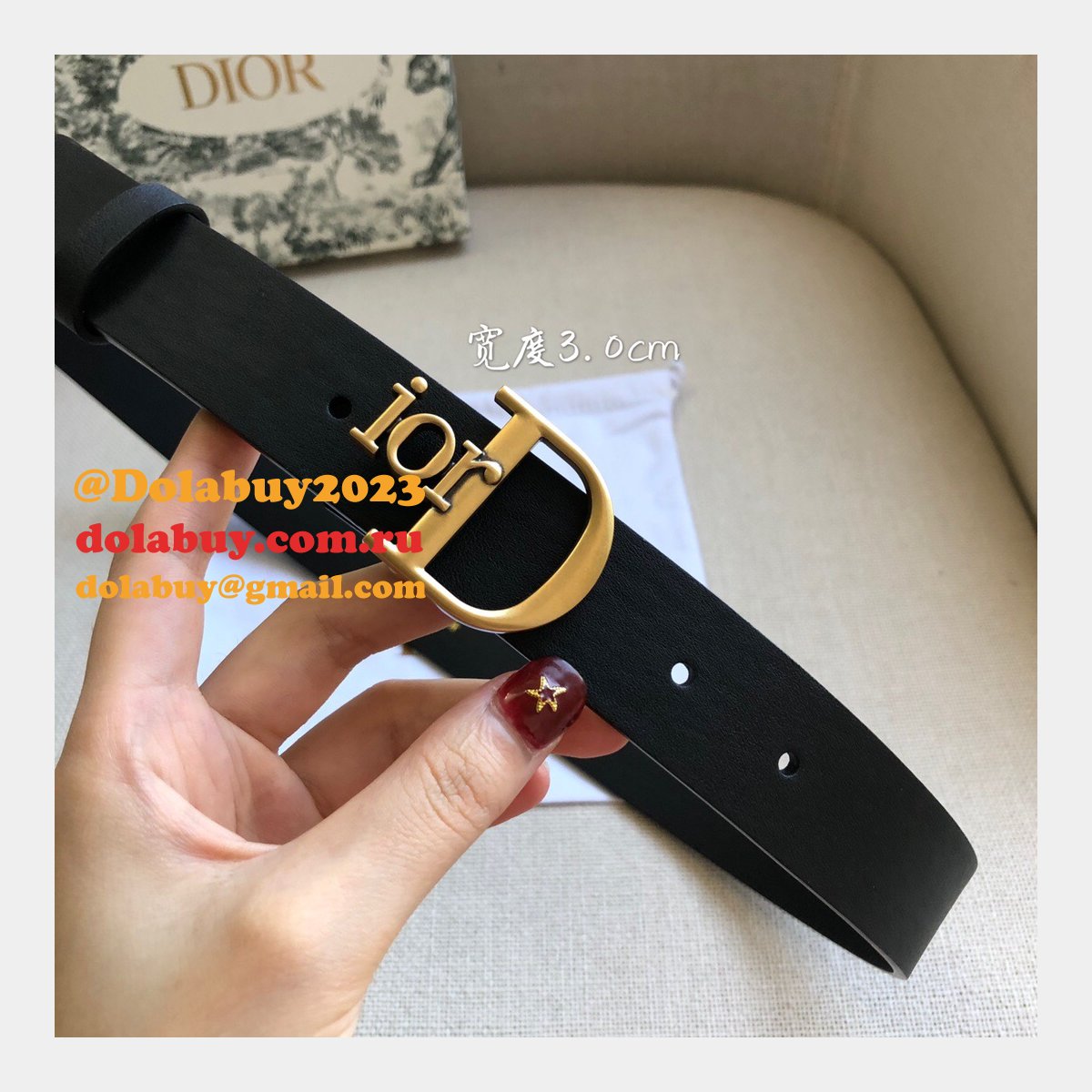 High Quality Christian Dior AAA Belts red/black/brown 30mm Cheap