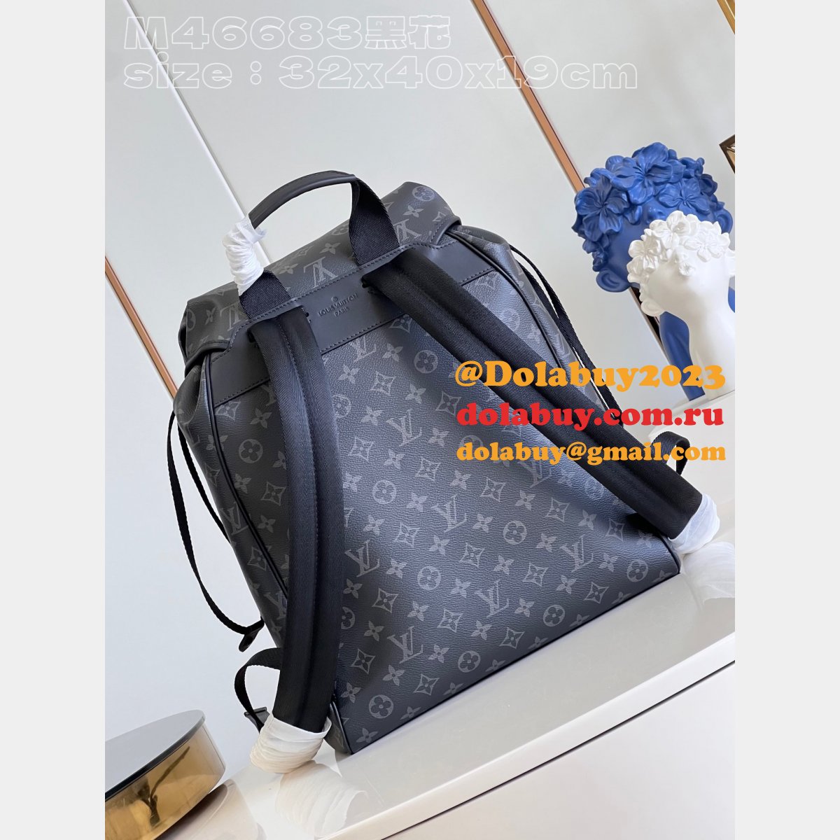 Montsouris Backpack Replica Louis Vuitton M46683 Eclipse Canvas