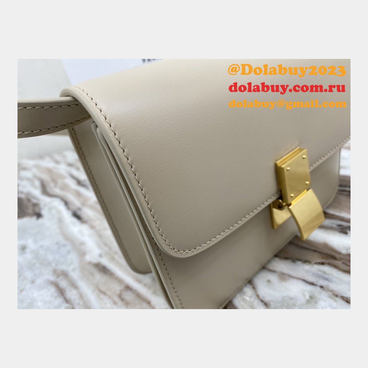 Celine Top Quality Teen Classic Box Apricot Bag