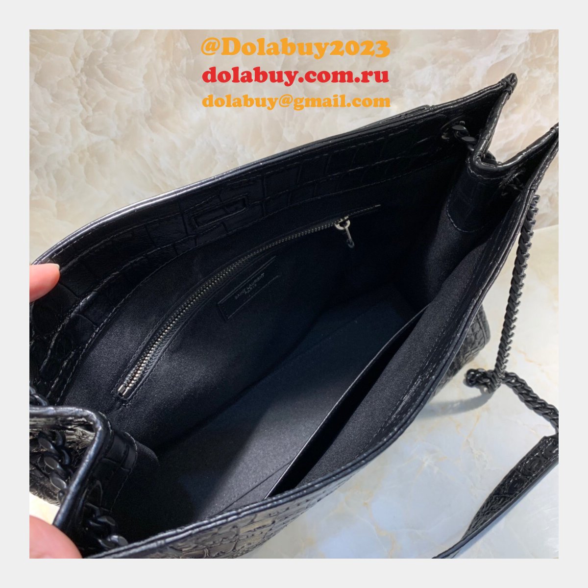 Replica YSL Saint Laurent Large Niki Shopping Bag Black Vintage