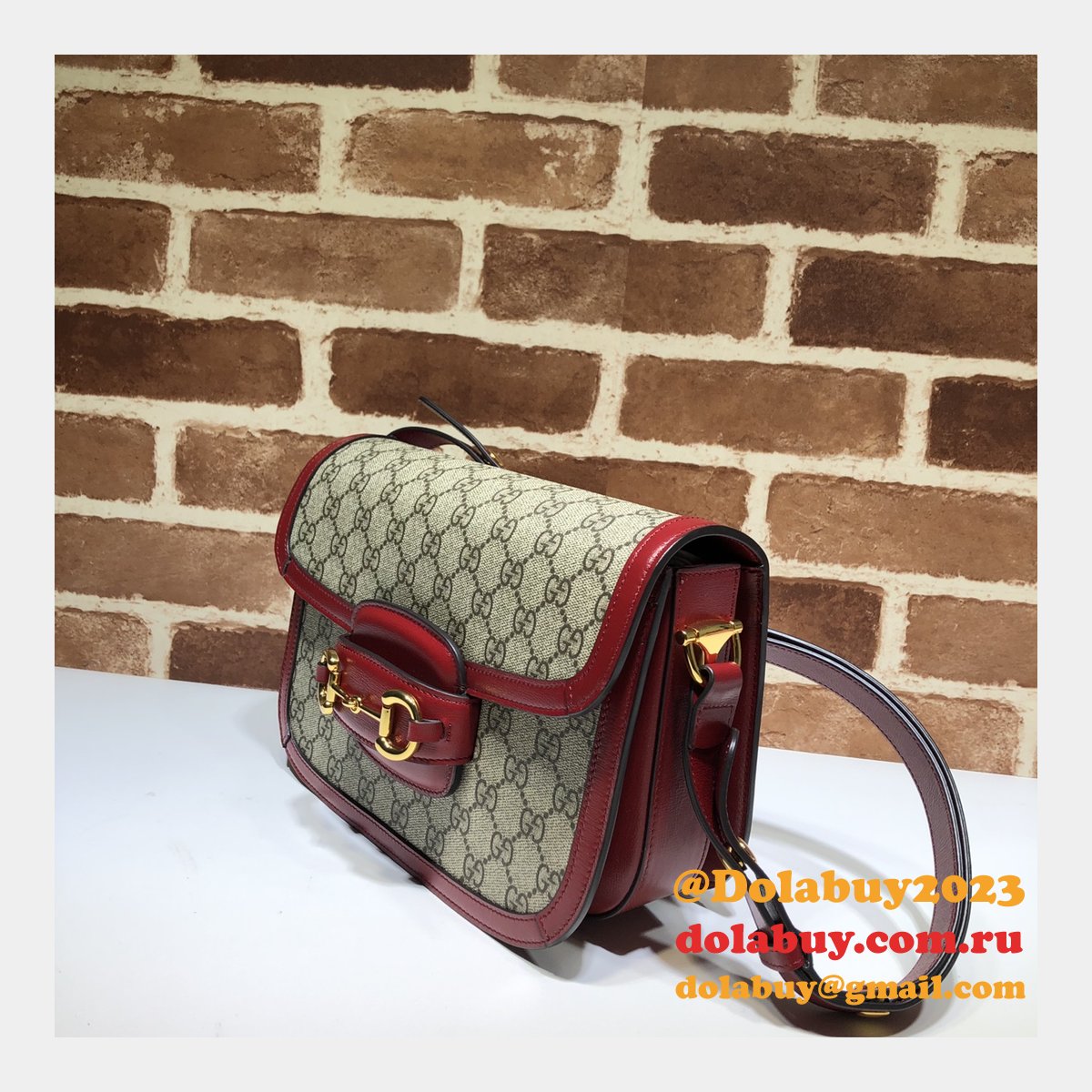 G*u*i replica gg horsebit 1955 small shoulder 602204 red bag