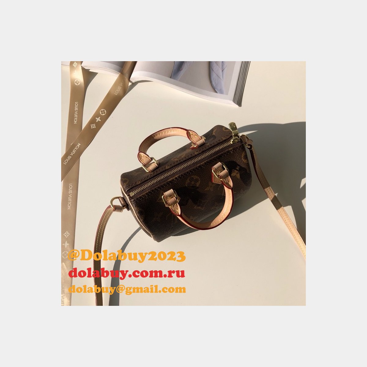 Replica Louis Vuitton Fashion Nano Speedy Monogram M61252 Marron Handbags