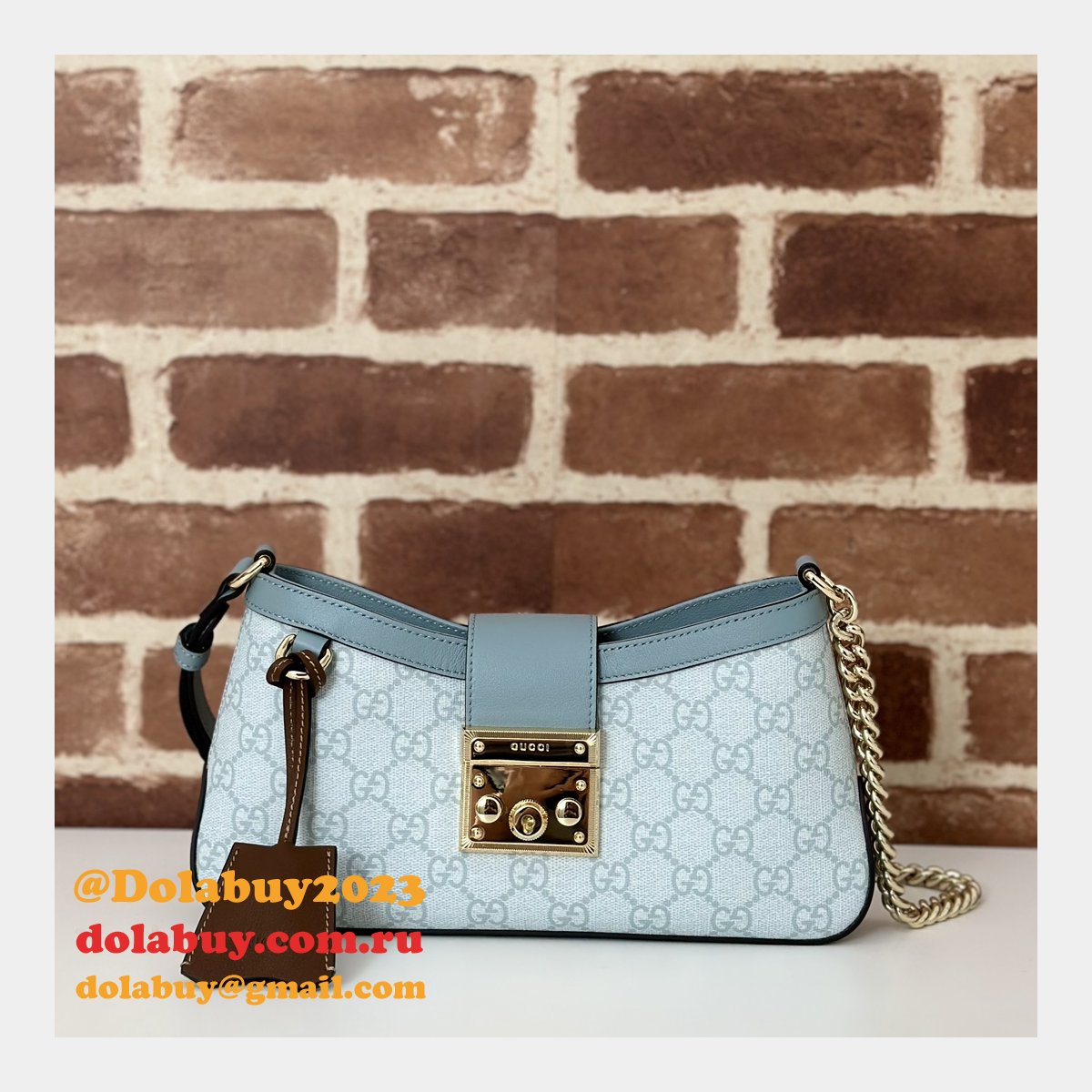 padlock fashion G*u*i duplicate shoulder 811705 bag