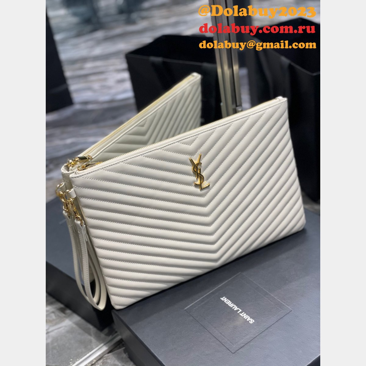 Buy Replica YSL Bags 379039/413444/440222 Clutchs Monogram A5 Pouch Online