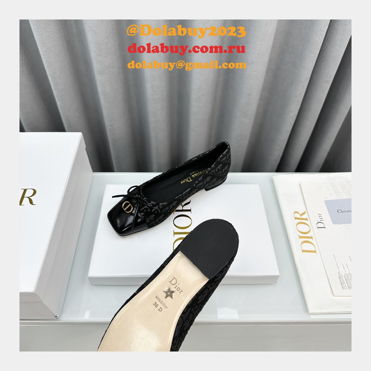 Duplicate DIOR D-Doll  BALLET FLAT Designer