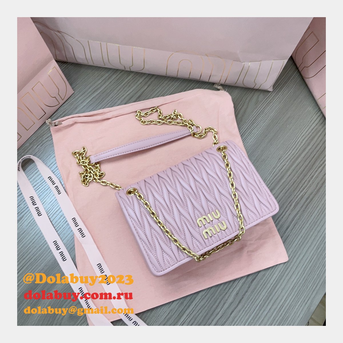 Copy High Quality 5BP065 Replica Miu Miu Matelasse Bags