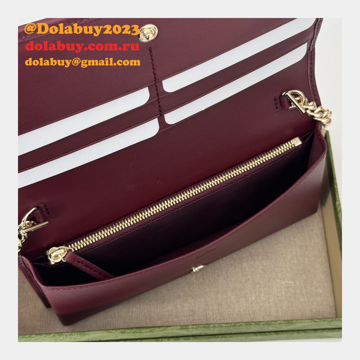 G*u*i 1:1 mirror best horsebit 1955 wallet chain 621892 bag