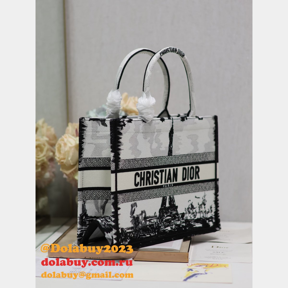 Top Quality DIOR Eiffel Tower BOOK TOTE