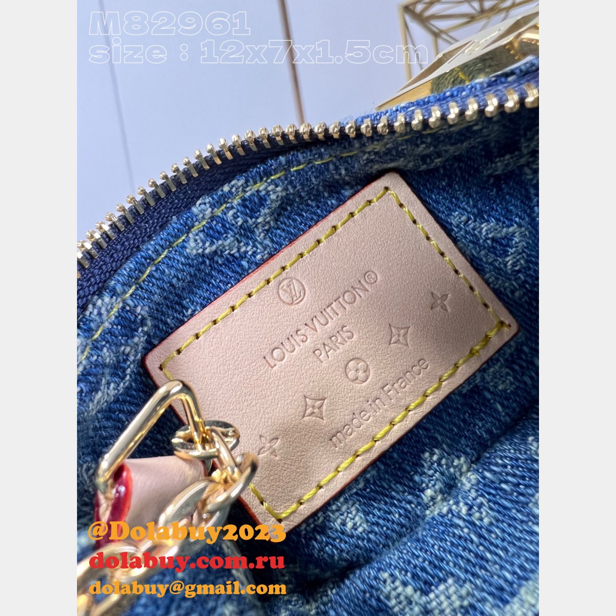 Designer Key Pouch Monogram Denim M82961 Replica Louis Vuitton Bag
