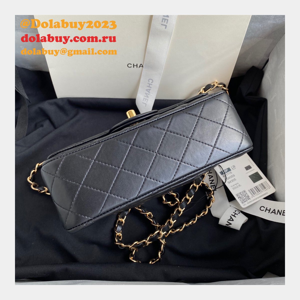 2020 Luxury CC CF 20CM Flap Lambskin Classic Black Bags