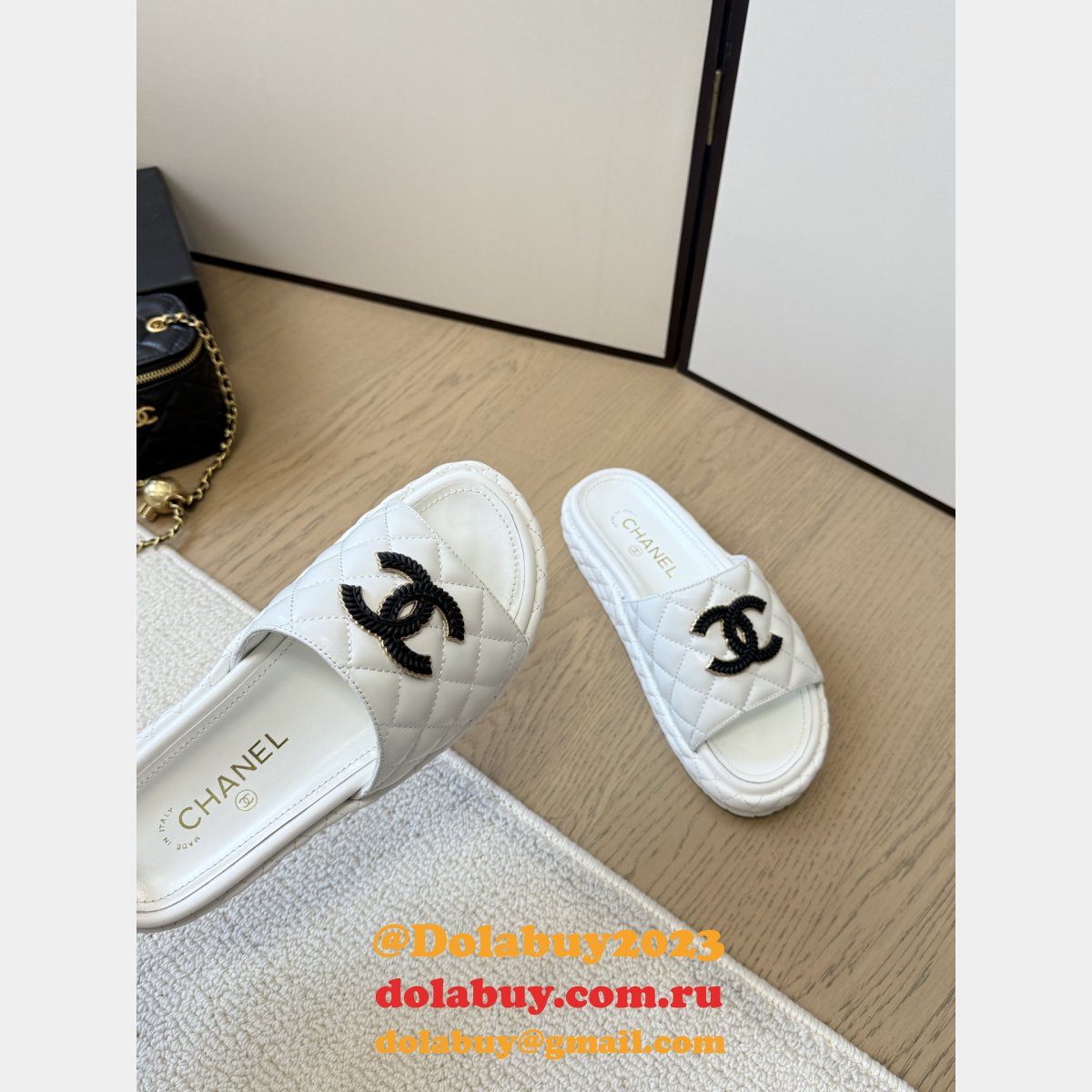 Fashion CC Mules Calfskin Women Shoes