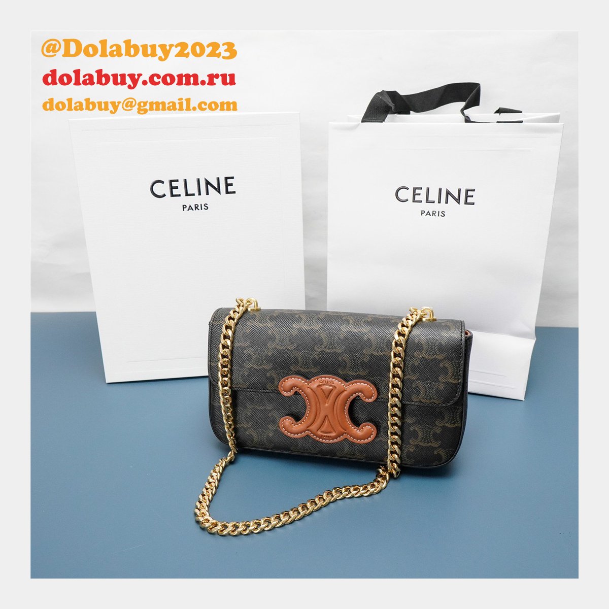 Fake Cheap Replica Celine Triomphe Handbags 21CM