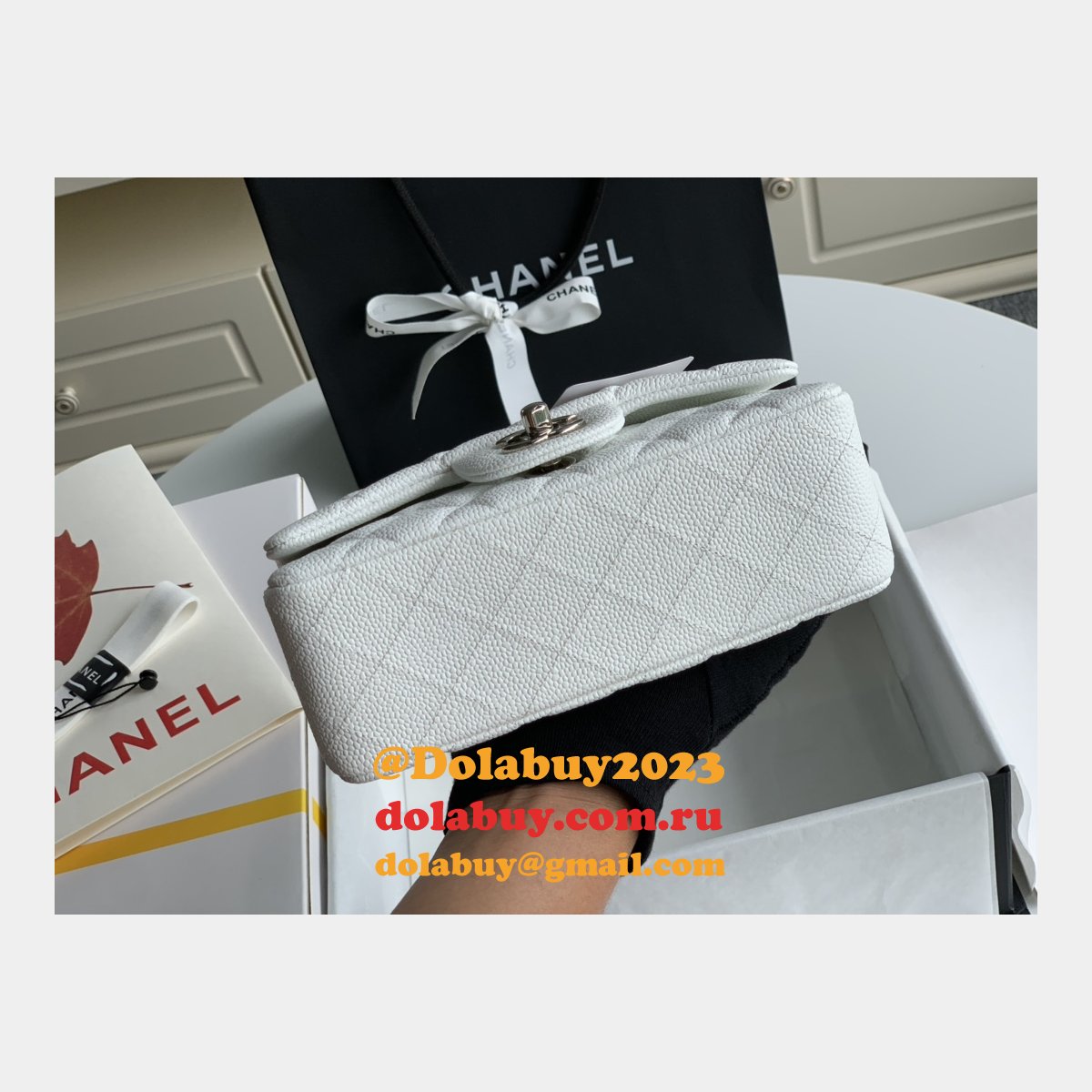 Top Quality CC Caviar Leather Flap Bag 1116 20CM