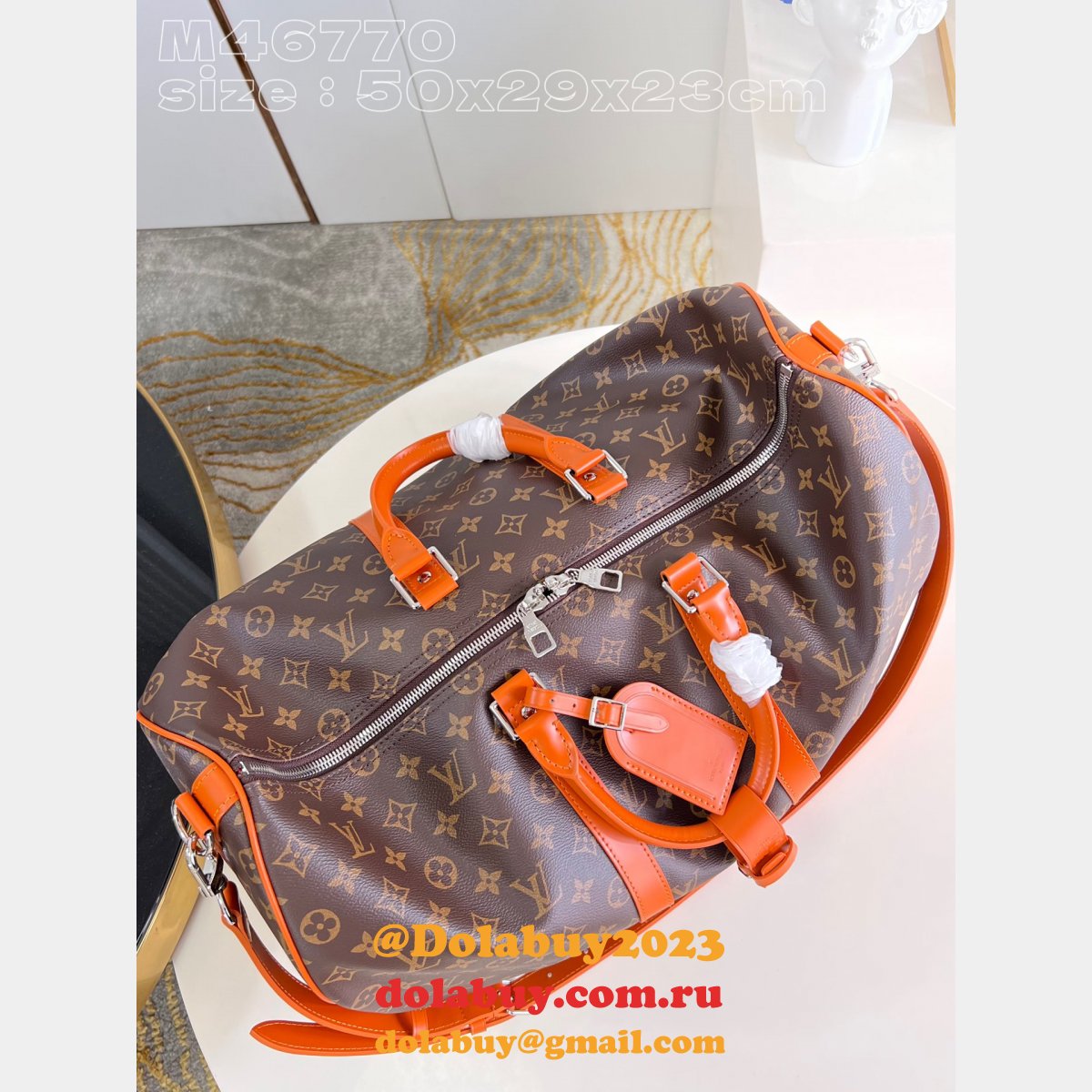 LVS Replica Keepall Bandoulière 50 Monogram Macassar Canvas M46771 Bag