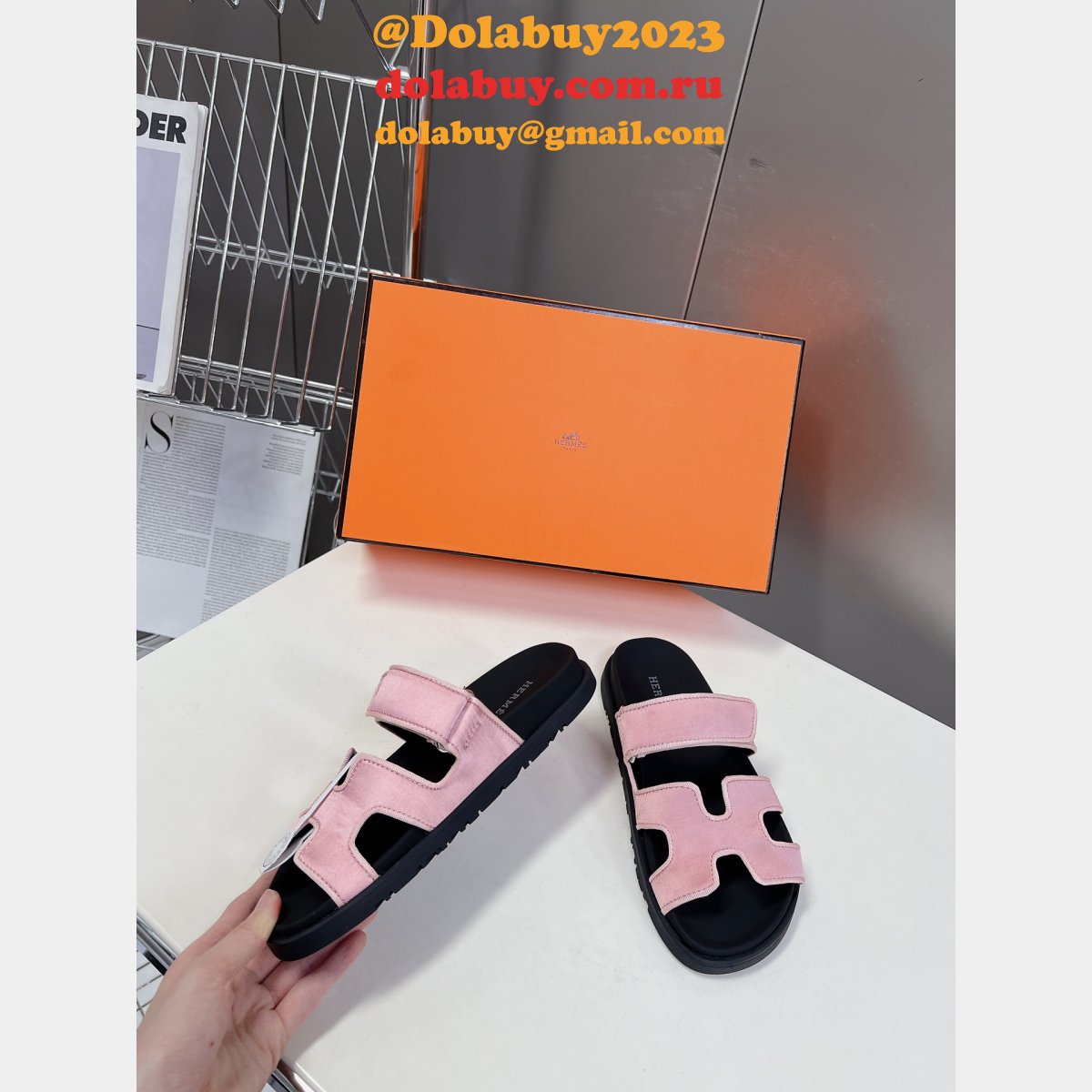 Luxury 2024 Hermes Replica Chypre Sandal High Quality Shoes