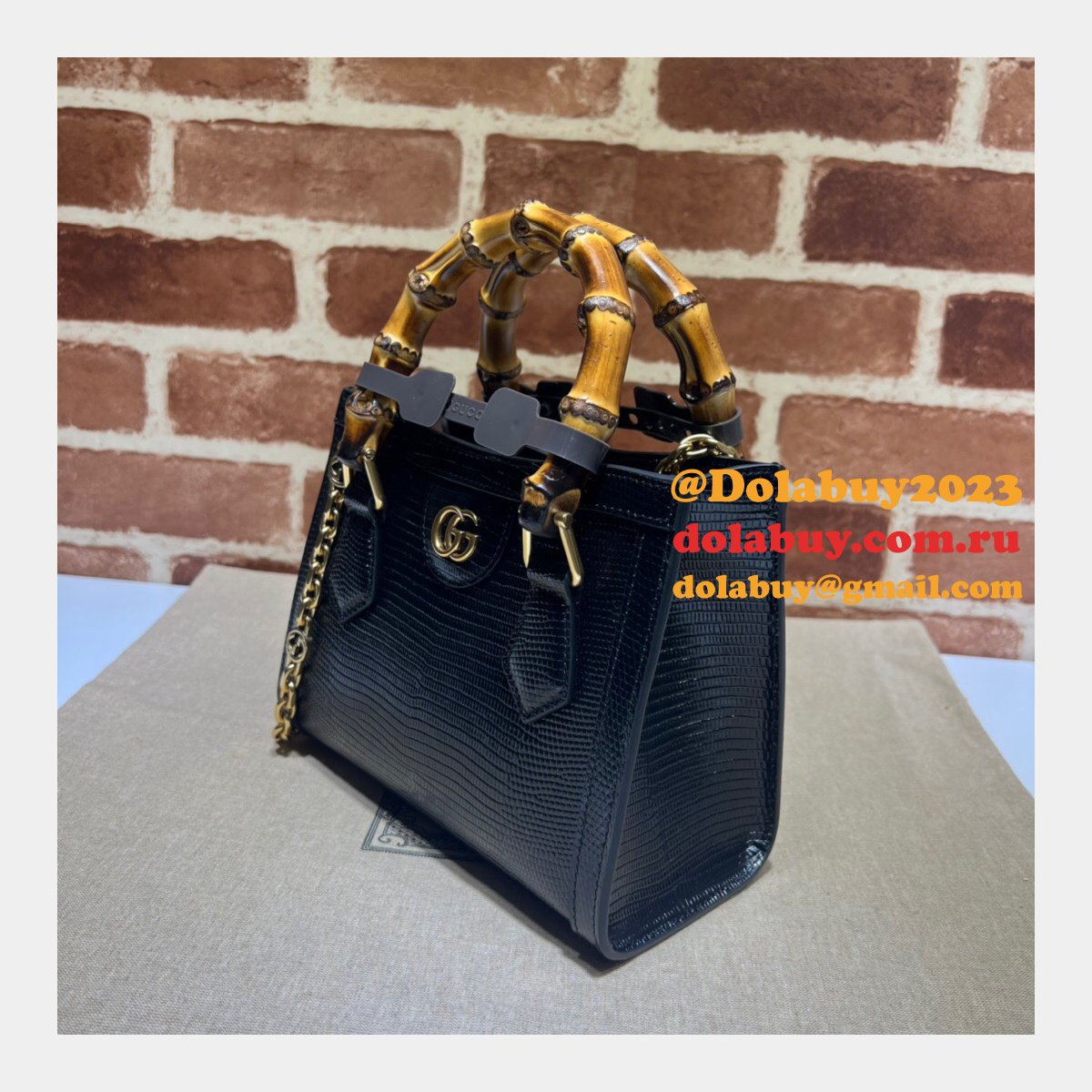 aaa quality replica G*u*i diana lizard 675800 bag