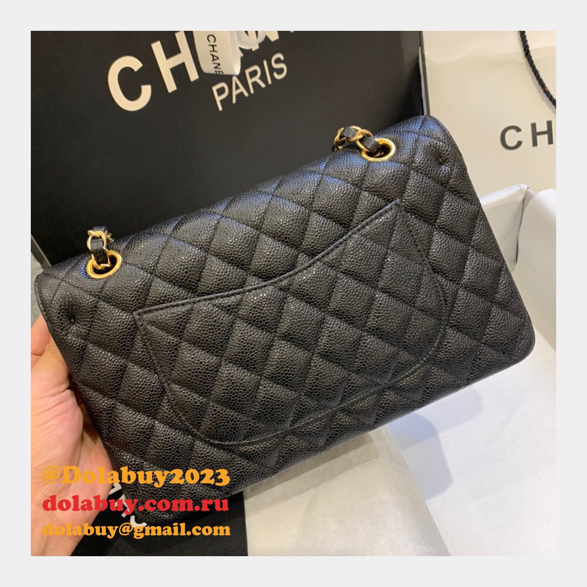 New CC 2021 Replica Quilted Caviar Leather Caviar CF1112 25CM Bags