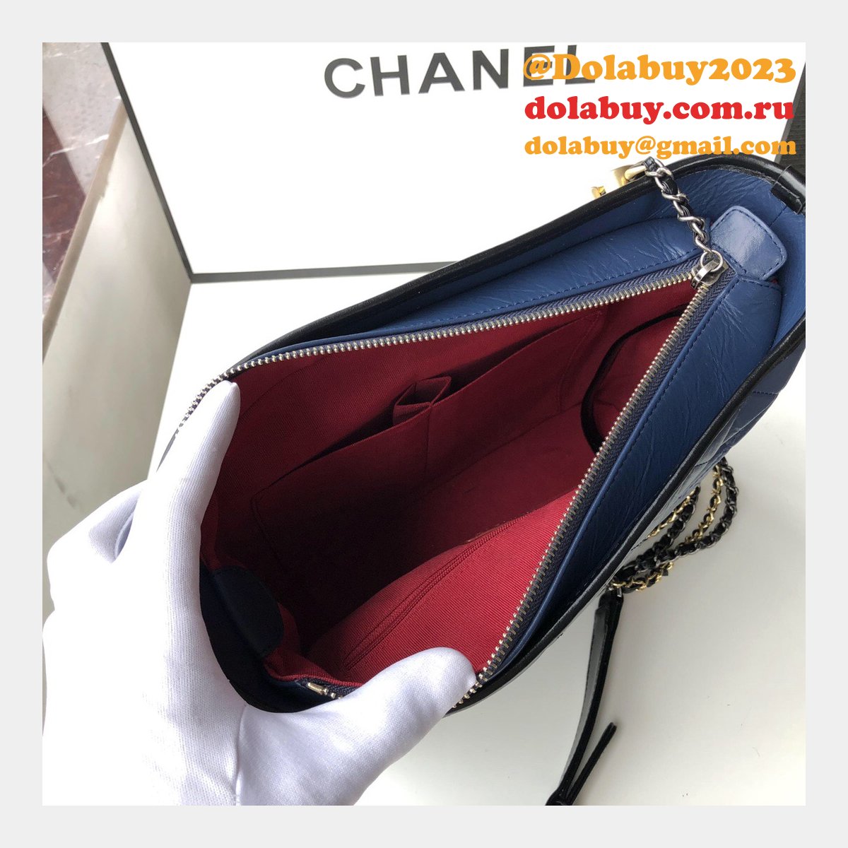 Best CC Gabrielle hobo bag 28cm Black Blue