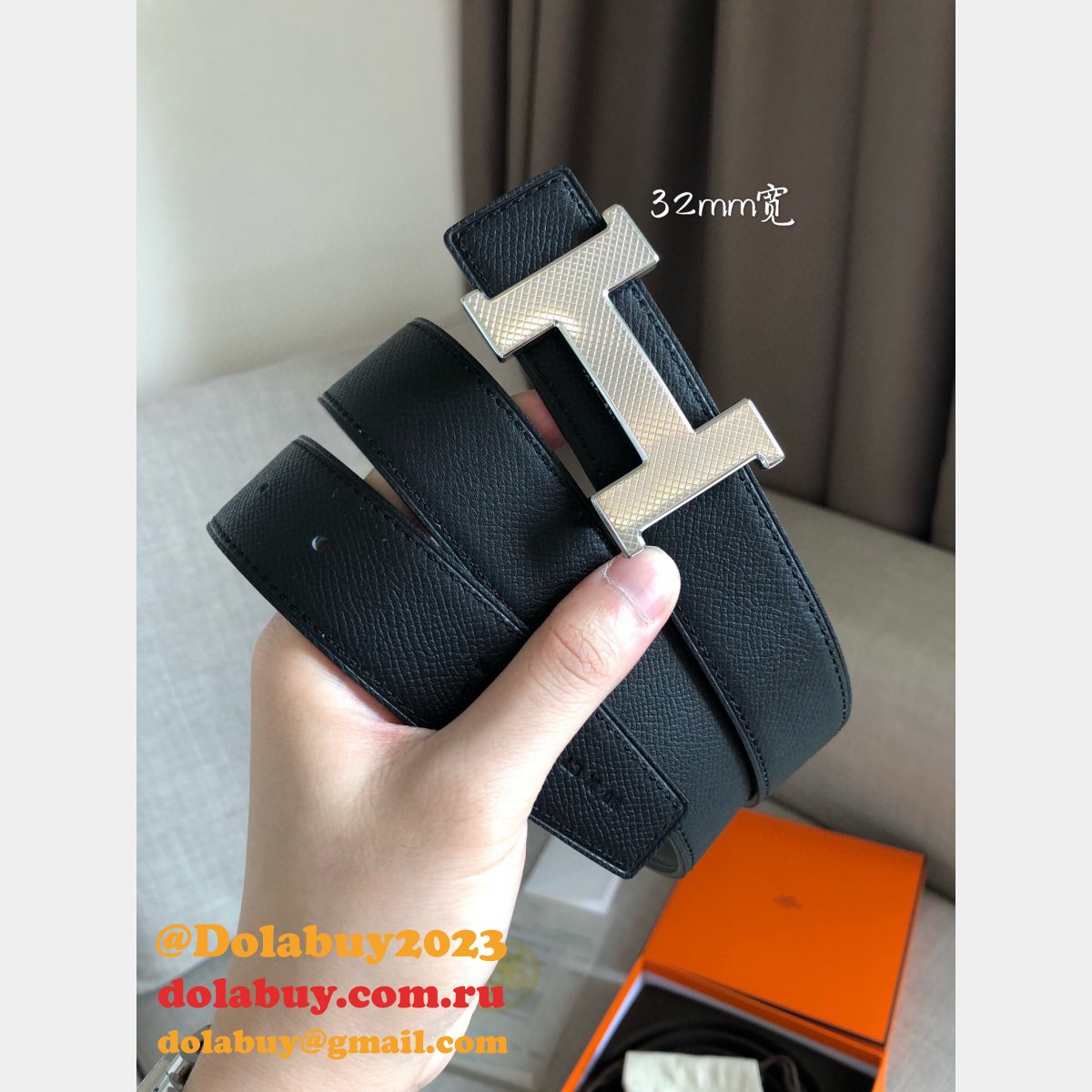 Replica Hermes Belts Reversible Leather Strap 32mm Designer Fake Store