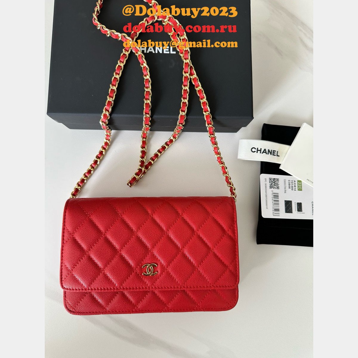 CLASSICAL Knockoff CC WOC SMALL CAVIAR LEATHER CHAIN BAG