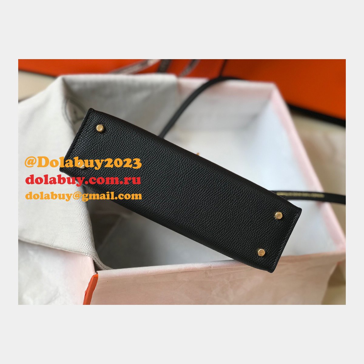 Hermes Mini Kelly Black Replica Handbag Epsom leather