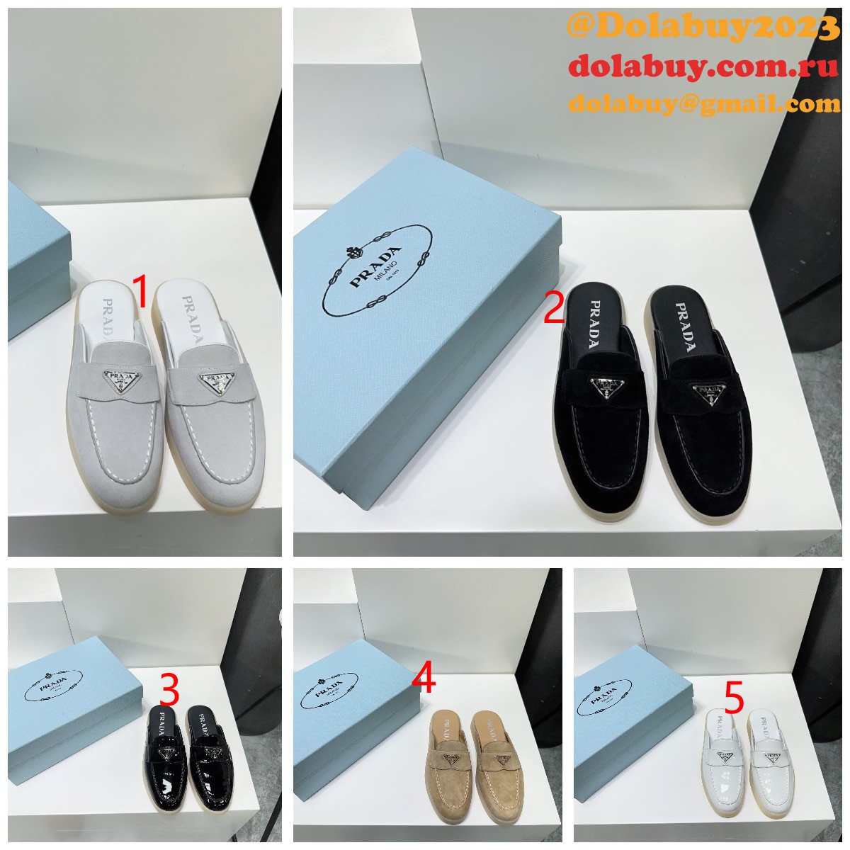 Wholesale Replica Prada 1:1 Designer Saint-Tropez Loafers Shoes