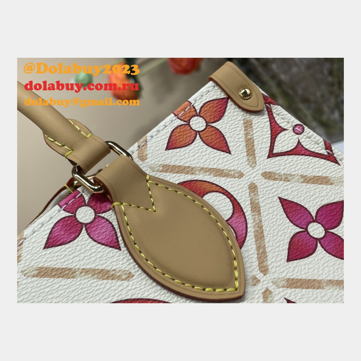 Louis Vuitton Inspired News OnTheGo East West M25318 UK Coral Bag