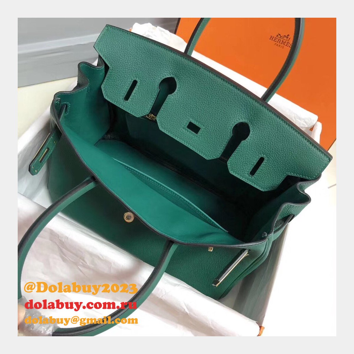 Hermes Birkin 35cm Togo leather Handbags Green
