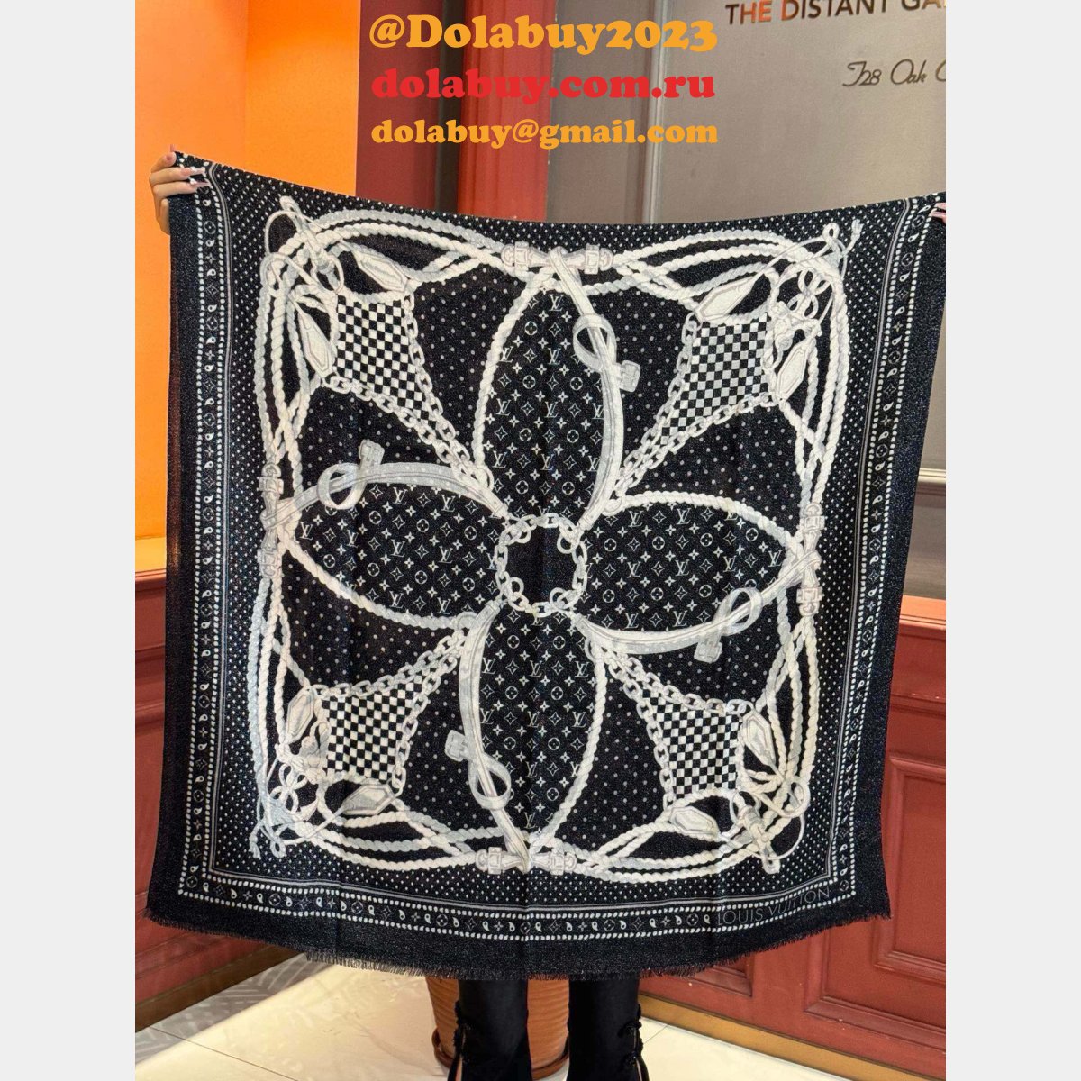 Luxury Fashion LV Silver Cashmere