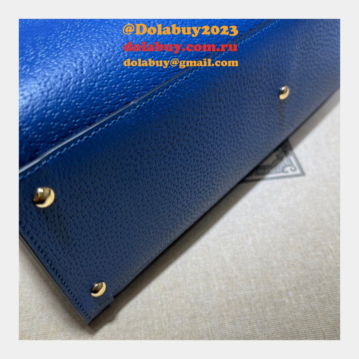 cheap G*u*i diana tote bag 678842 blue/black leather from china