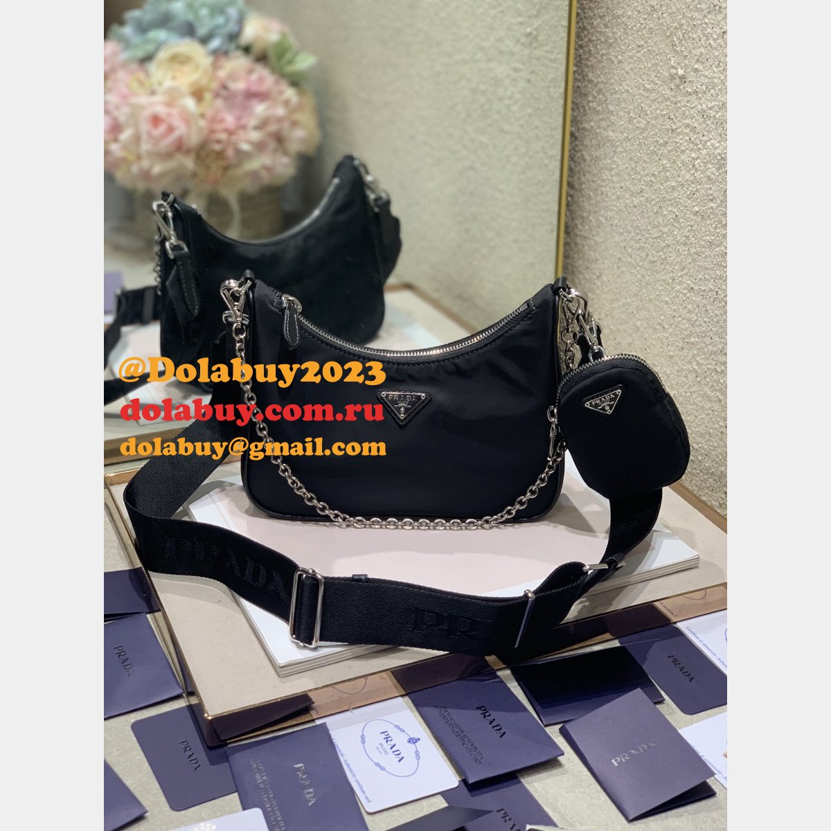 AAA+ Prada Tessuto Nylon Hobo Replica 475660 Bag
