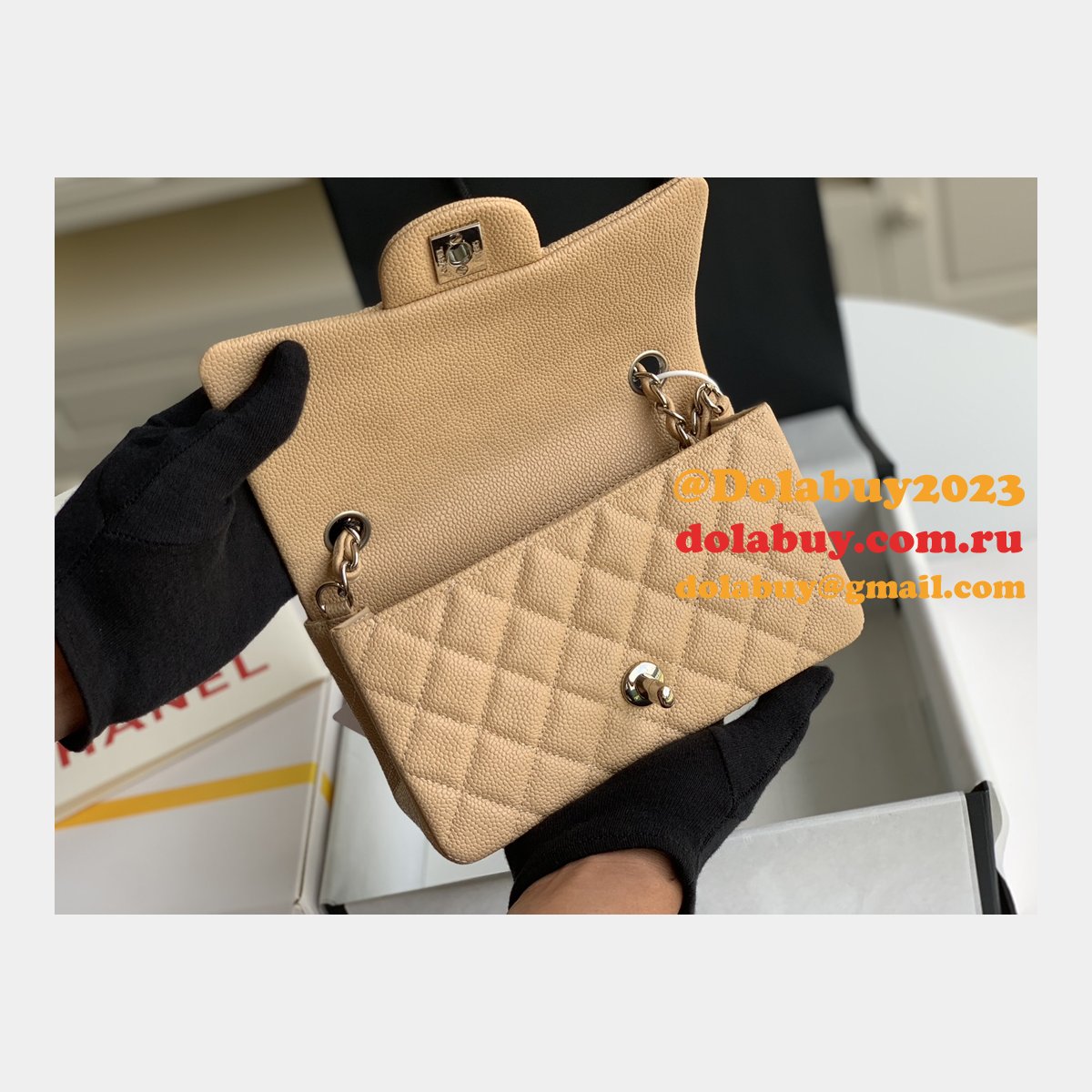 Best Chane Fake Caviar Calfskin Classic Flap Bag 1116 20CM