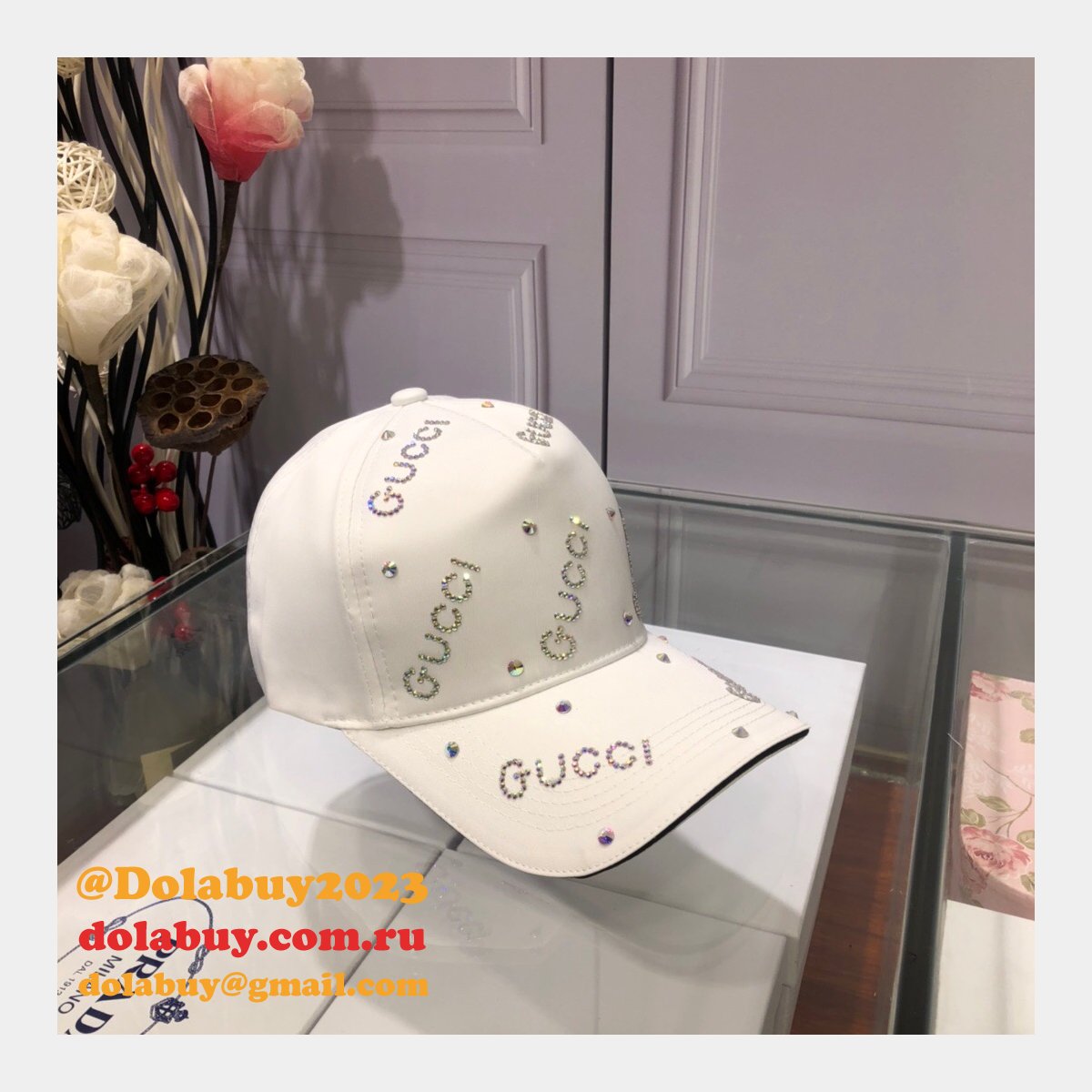 fashion g*u*i with Di*m*nd logo baseball cap