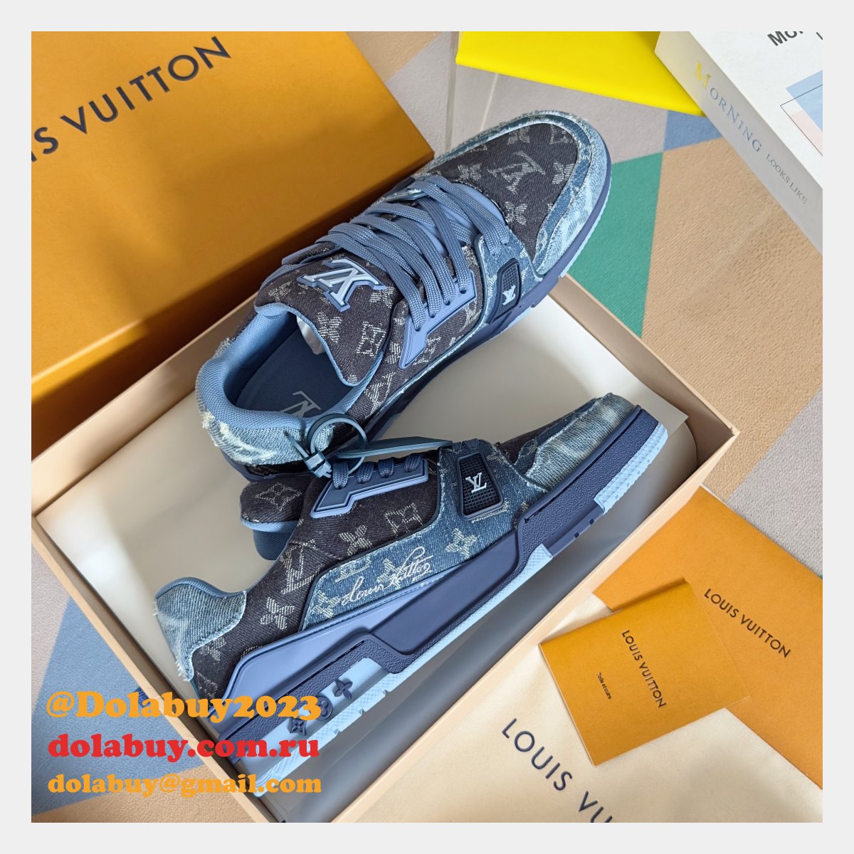 Top Quality LV Knockoff Shoes Trainer Sneaker Wholesale