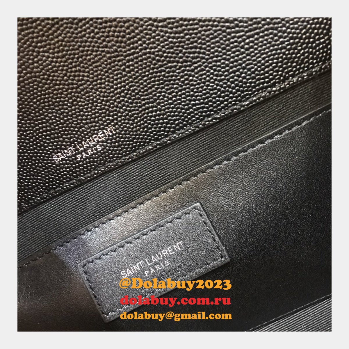 YSL Replica Crossbody Bags Leather & Chain 20cm Black