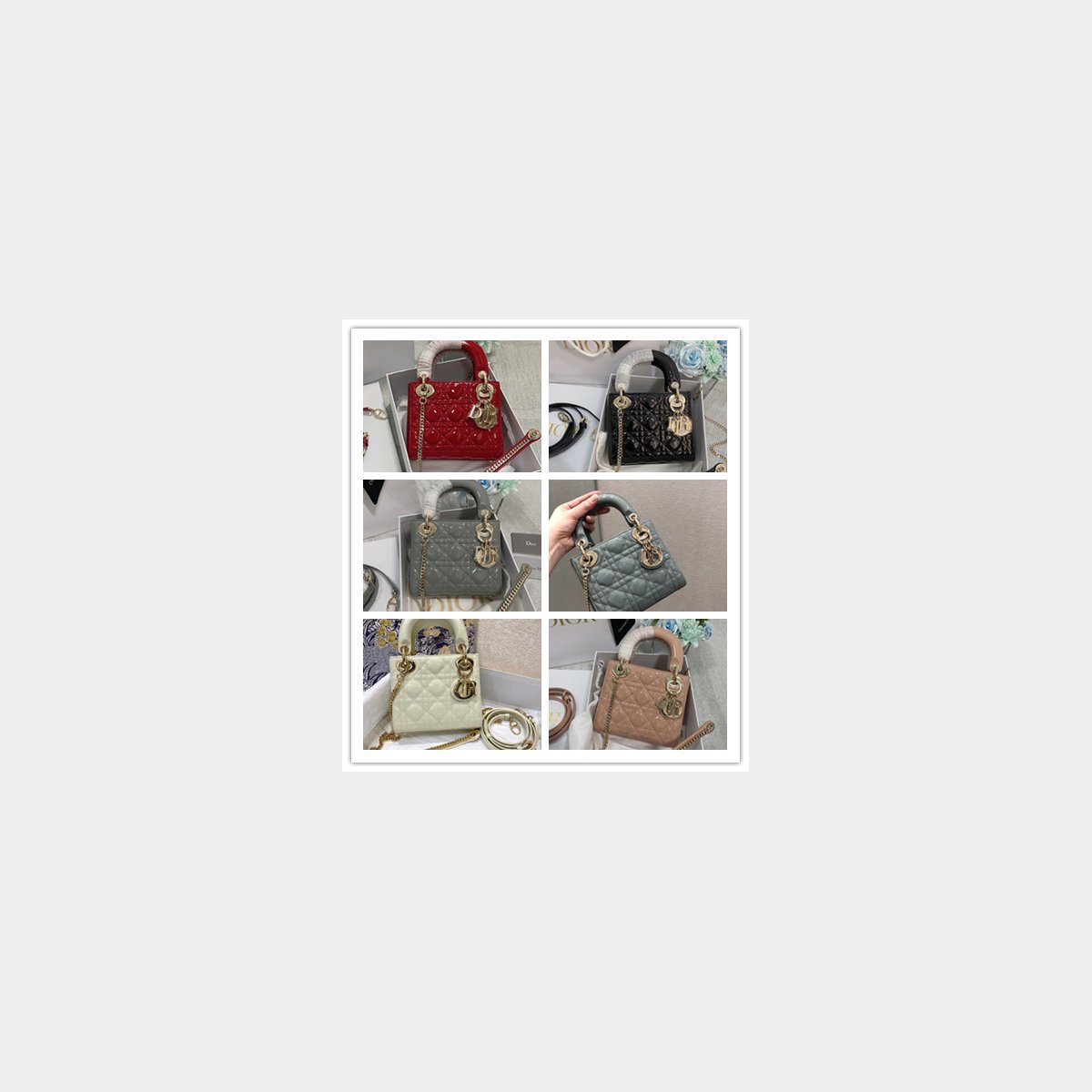 High Quality Christian Dior Lady patent leather 17CM Bag mini