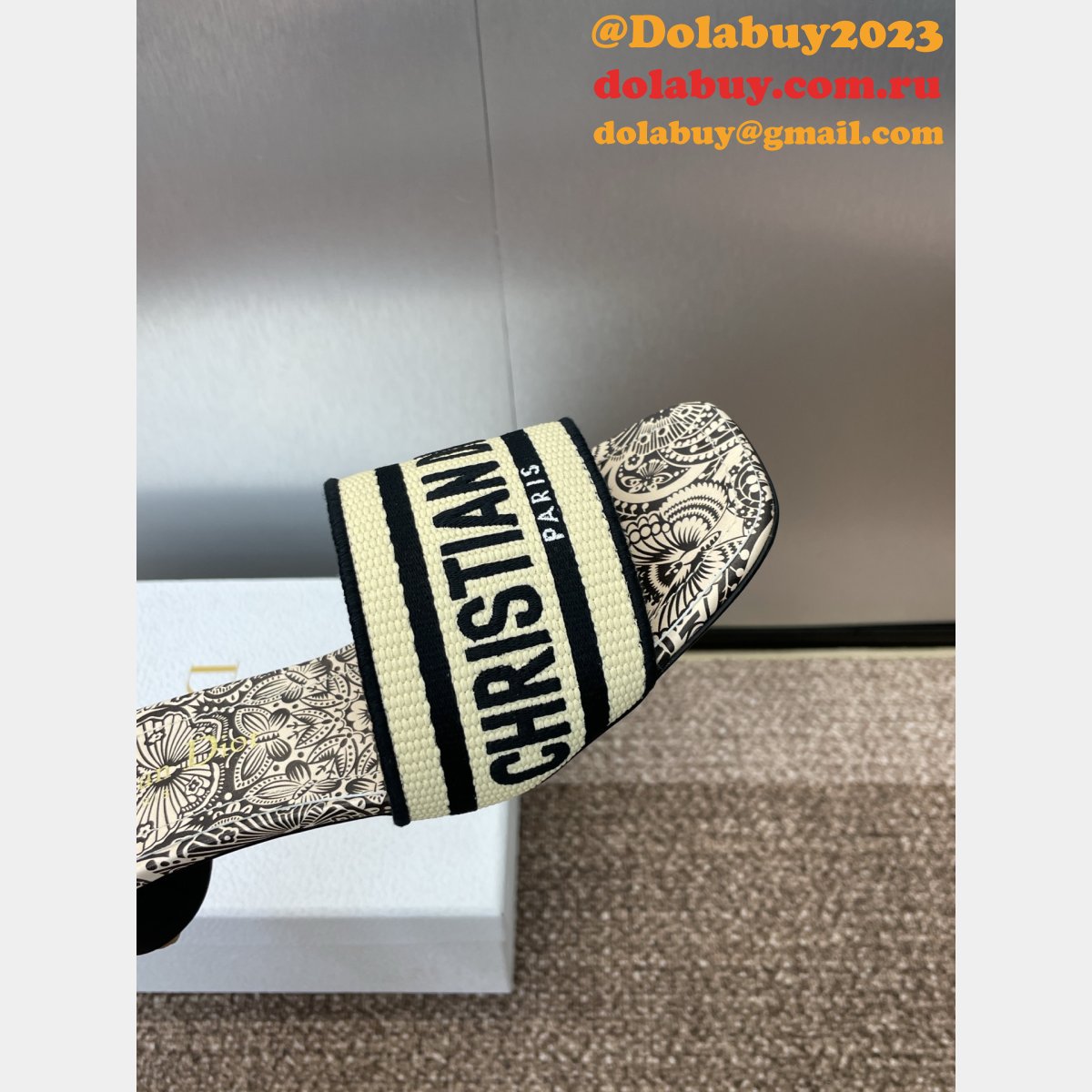 Wholesale 1:1 Mirror Dway Heeled Slide