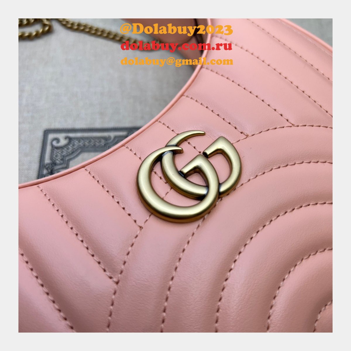 G*u*i aaa+ gg marmont half-moon-shaped 699514 fashion bag