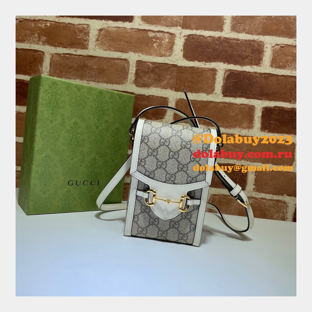 white replica G*u*i horsebit 1955 mini top quality 625615 bag