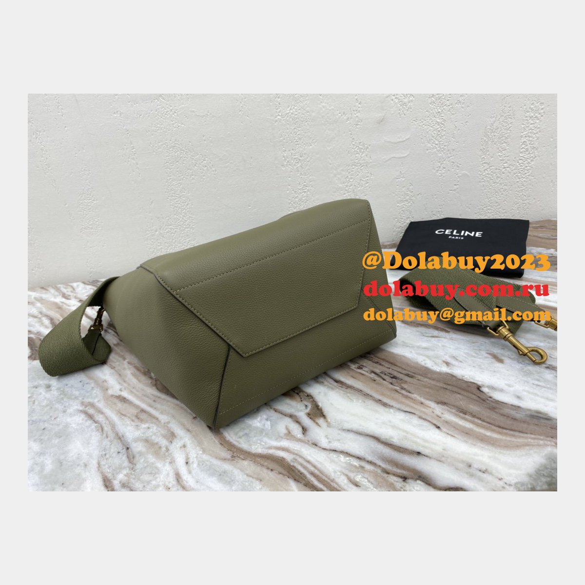 Top Quality Replica Celine Sangle Army Green Shoulder Bags