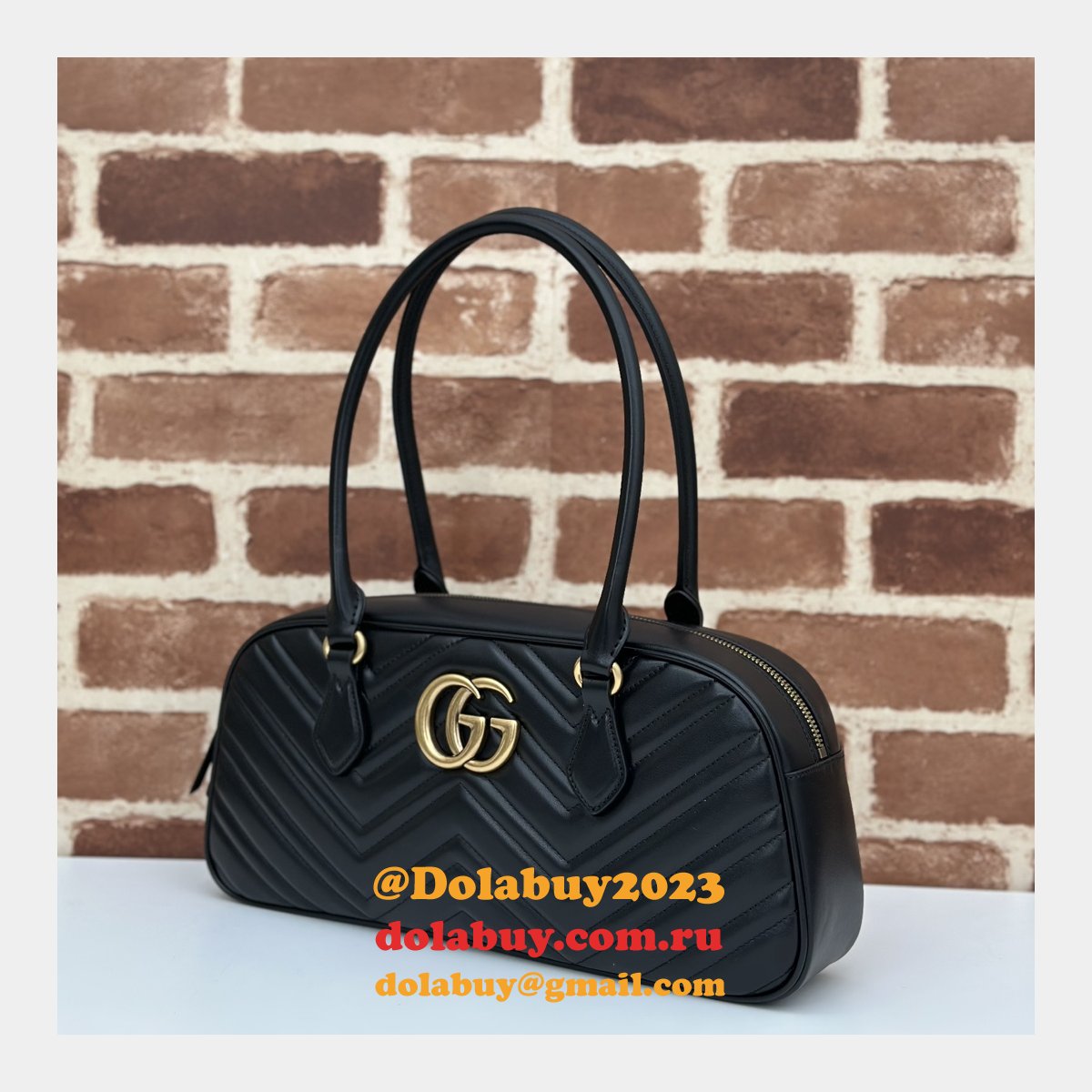 designer 795218 gg marmont G*u*i replica top handle bag