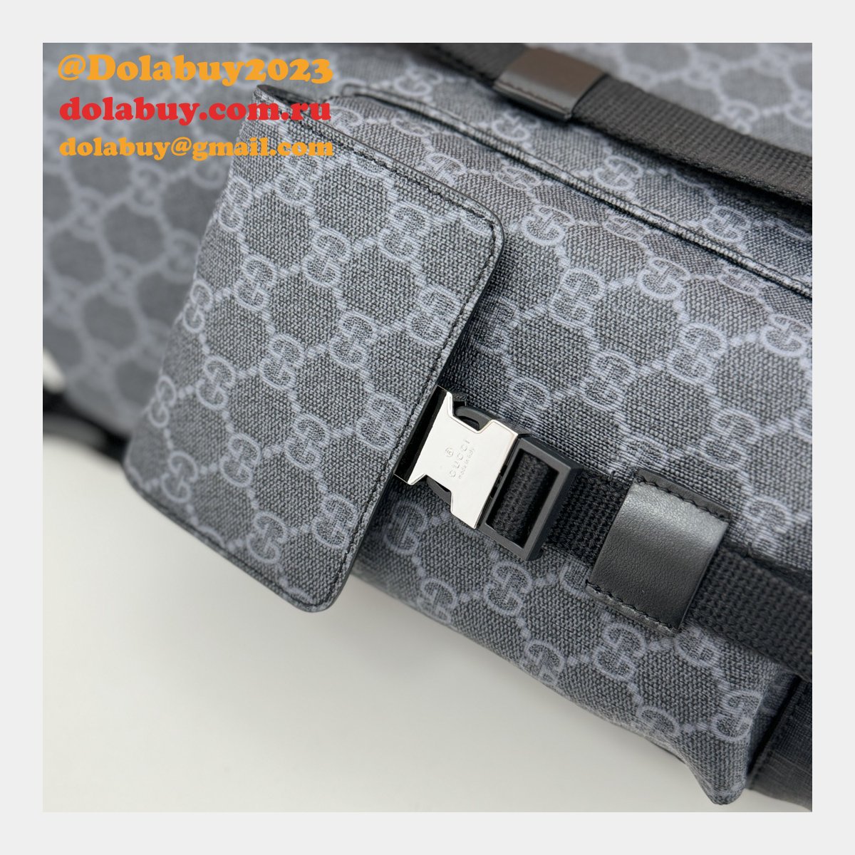 G*u*i men 792080 gg designer replicas backpack in black gg supreme