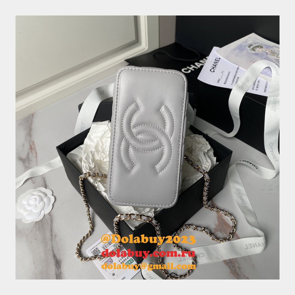 Best AP3956 Vanity Shoulder 1:1 Mirror Luxury Fake Bags