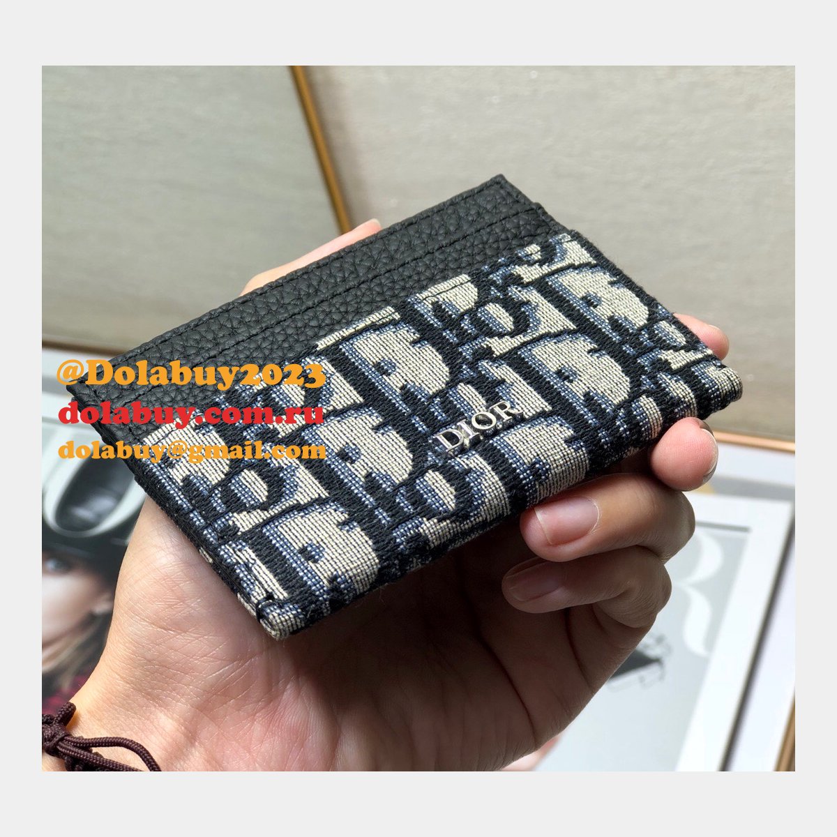 Replica Dior Oblique Jacquard Card Holder