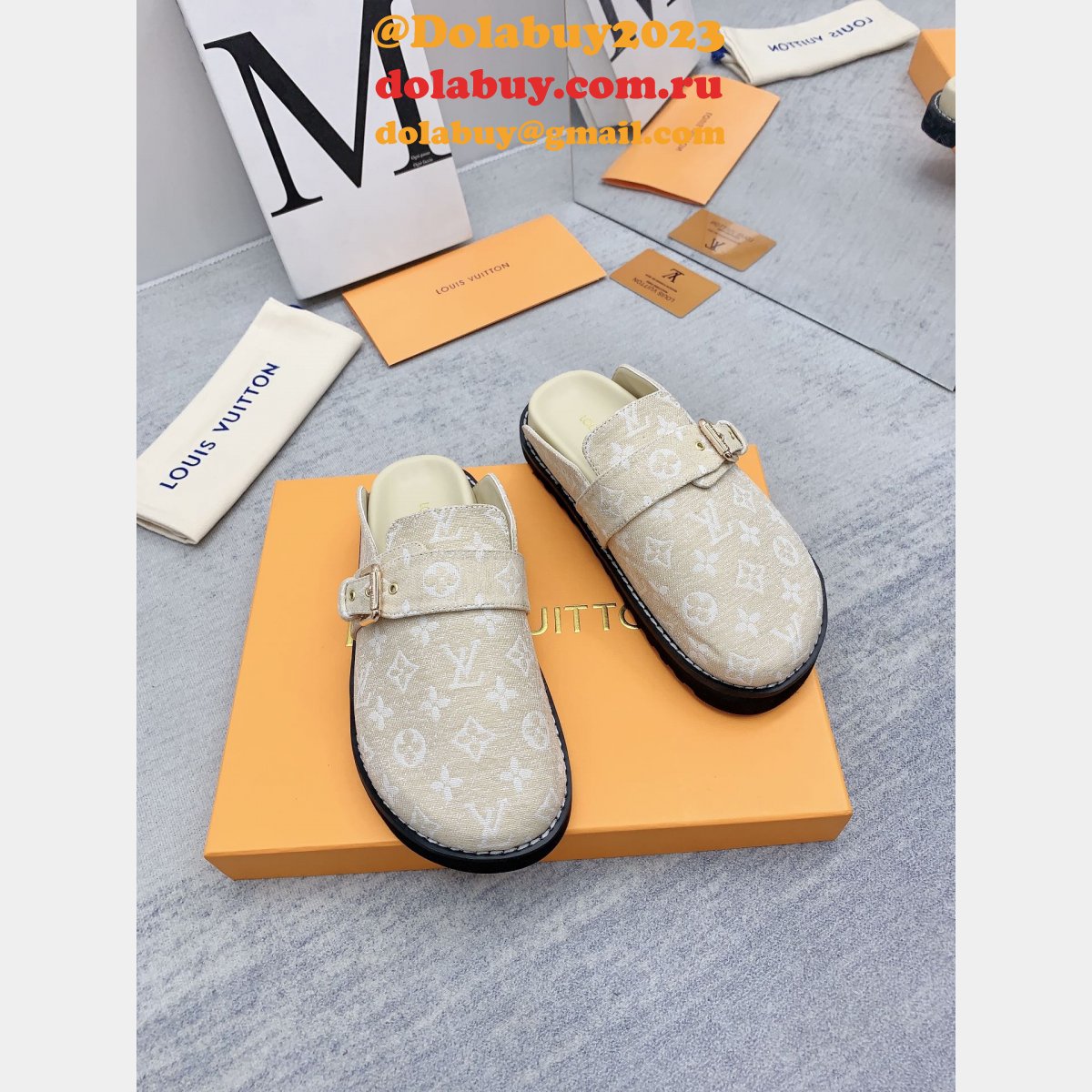 Outlet Replica Louis Vuitton Baotou Drag   men Shoes Dolabuy
